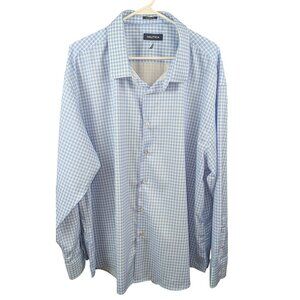 Nautica Men's 3XL Button-Down Shirt Wrinkle-Resistant Classic Fit Gingham